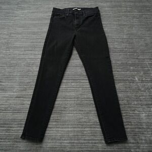 Levi's 720 High Rise Super Skinny Jeans Womens Black  30x28 Measured 28x26.625